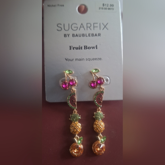2 Pair of Sugarfix By Baublebar Rhinestone Pierced Earrings NWT - Picture 2 of 3